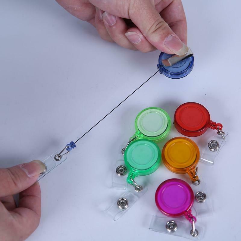 1pc Multi-purpose Retractable Badge Holder Metal Clip Stretching Length 72mm