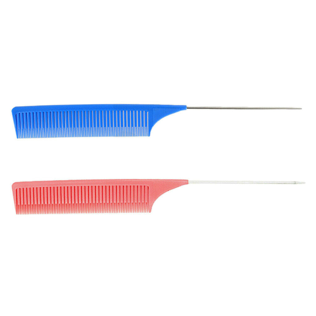 2x Plastic Weaving Highlighting Foiling Hair Comb Styling Dyeing Combs