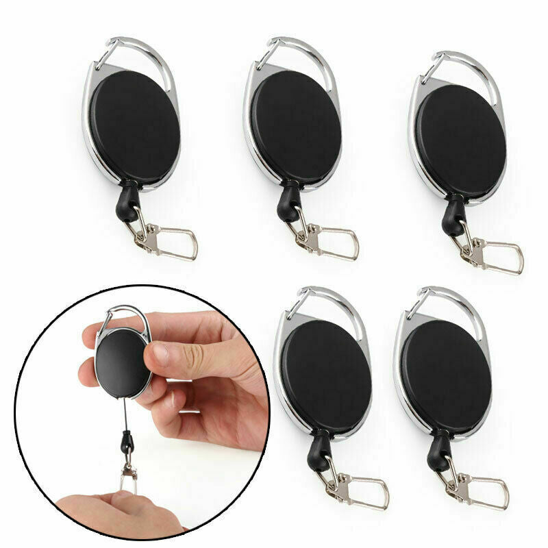 60CM Fly Fishing Tool Zinger Retractor Tool Carabiner Clip Nylon Cord *2