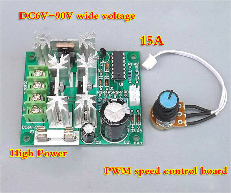 DC motor speed controller 6V-90V large PWM stepless speed control board