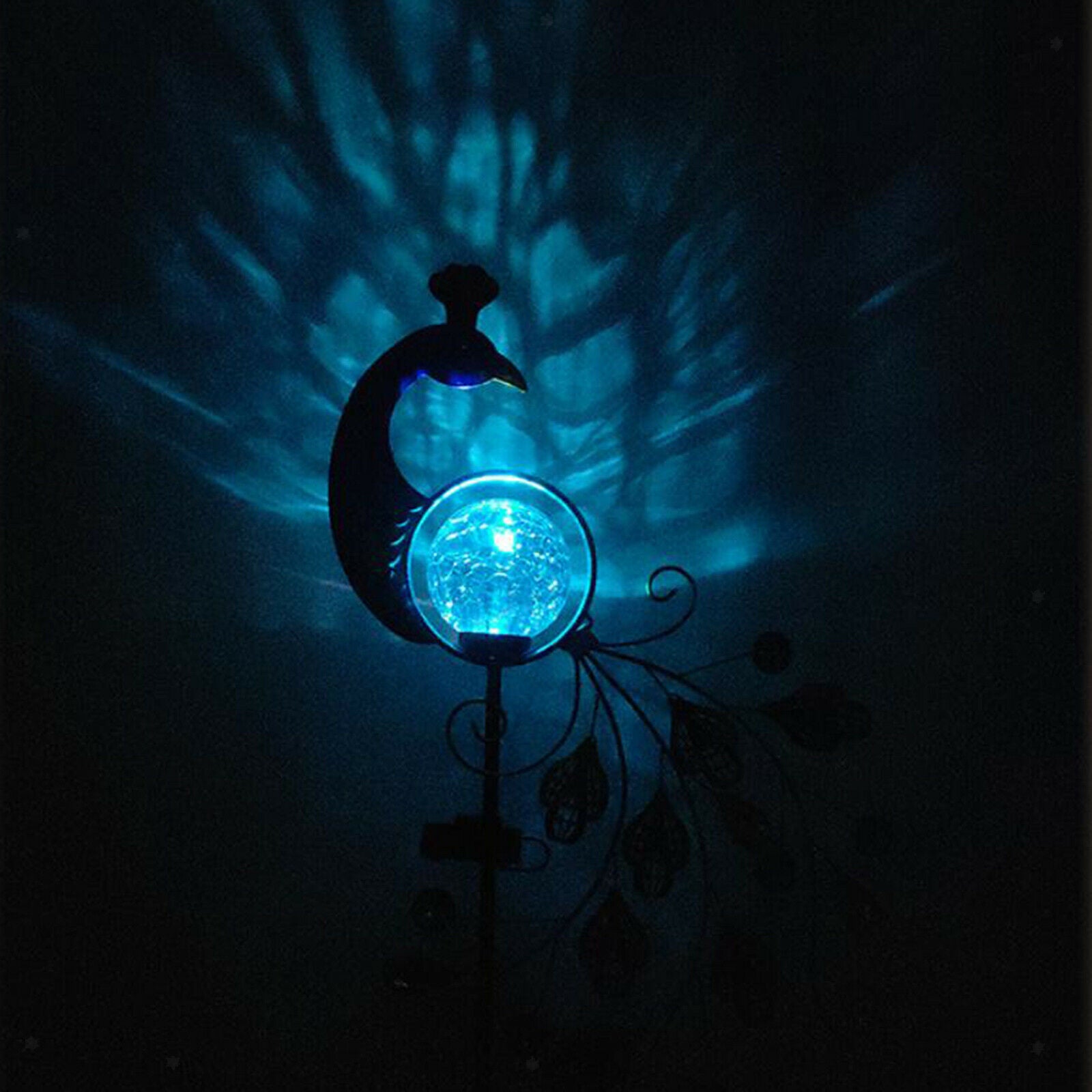 Outdoor Peacock Solar Light Yard Lawn Backyard Patio In-Ground Garden Lights