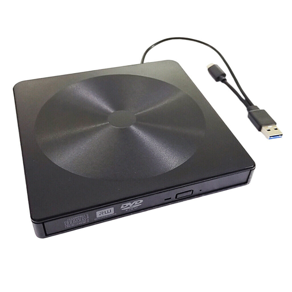 External USB CD Burner Writer DVD ROM Drive Player Black For PC &