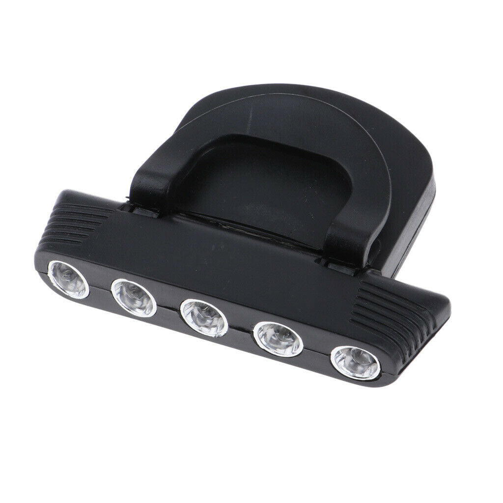 Clip Light 5 LEDs Headlamp, Hands Free Baseball Hat Clip Light for Fishing