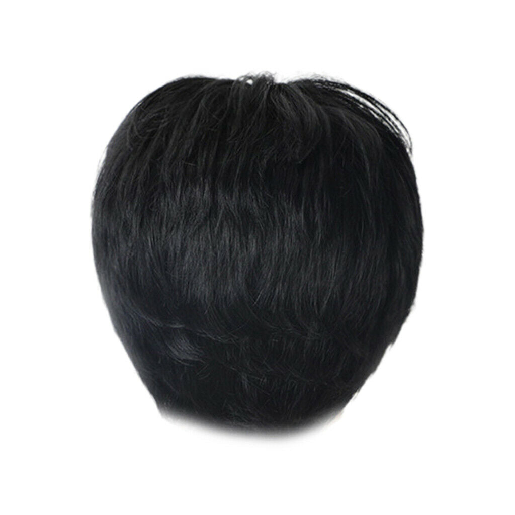 8 Inch Black Short Hair Wigs  Resistant Short Party Full Wig For Women