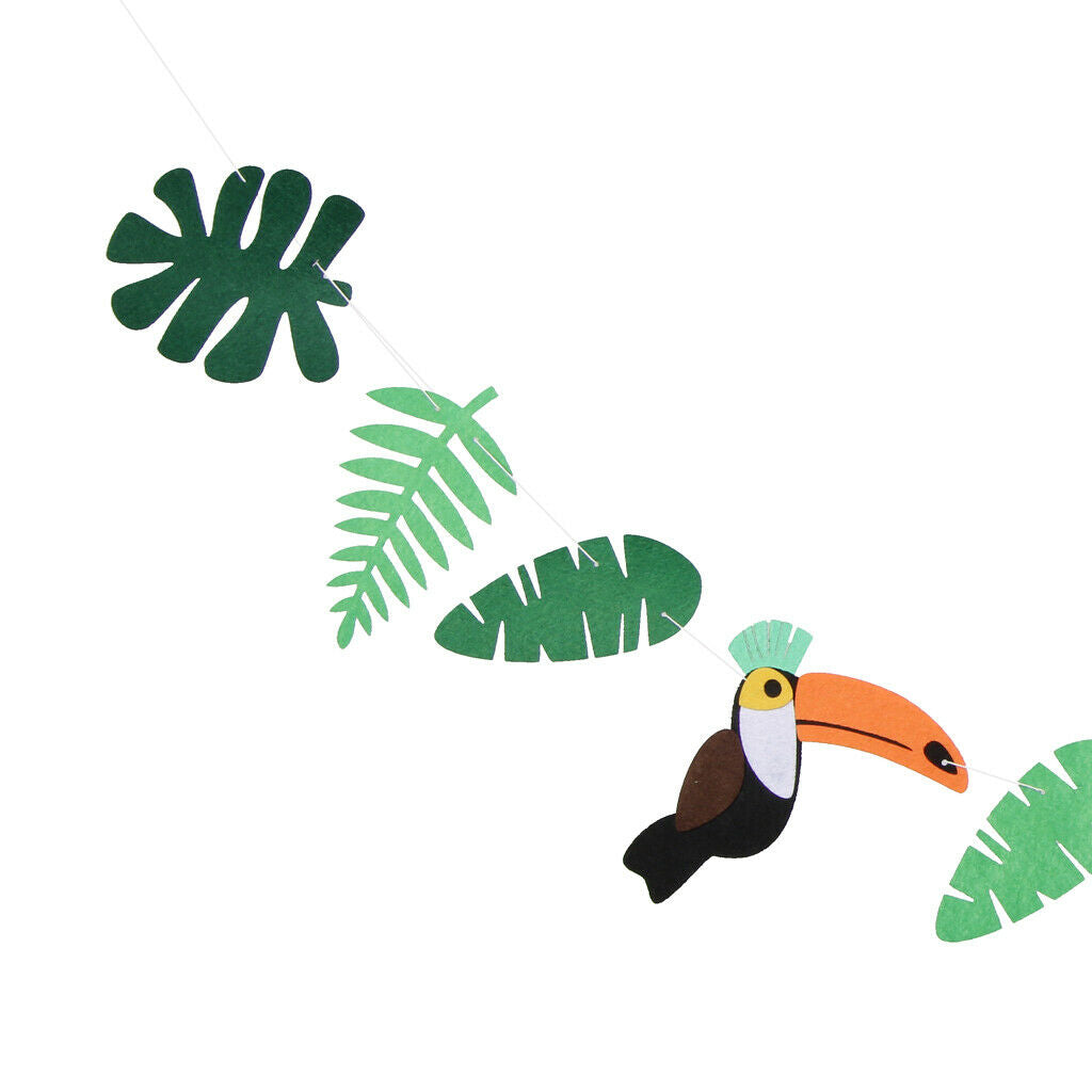 Hawaiian Banner Toucan Leaves Flower Luau Party Decor Photo Prop