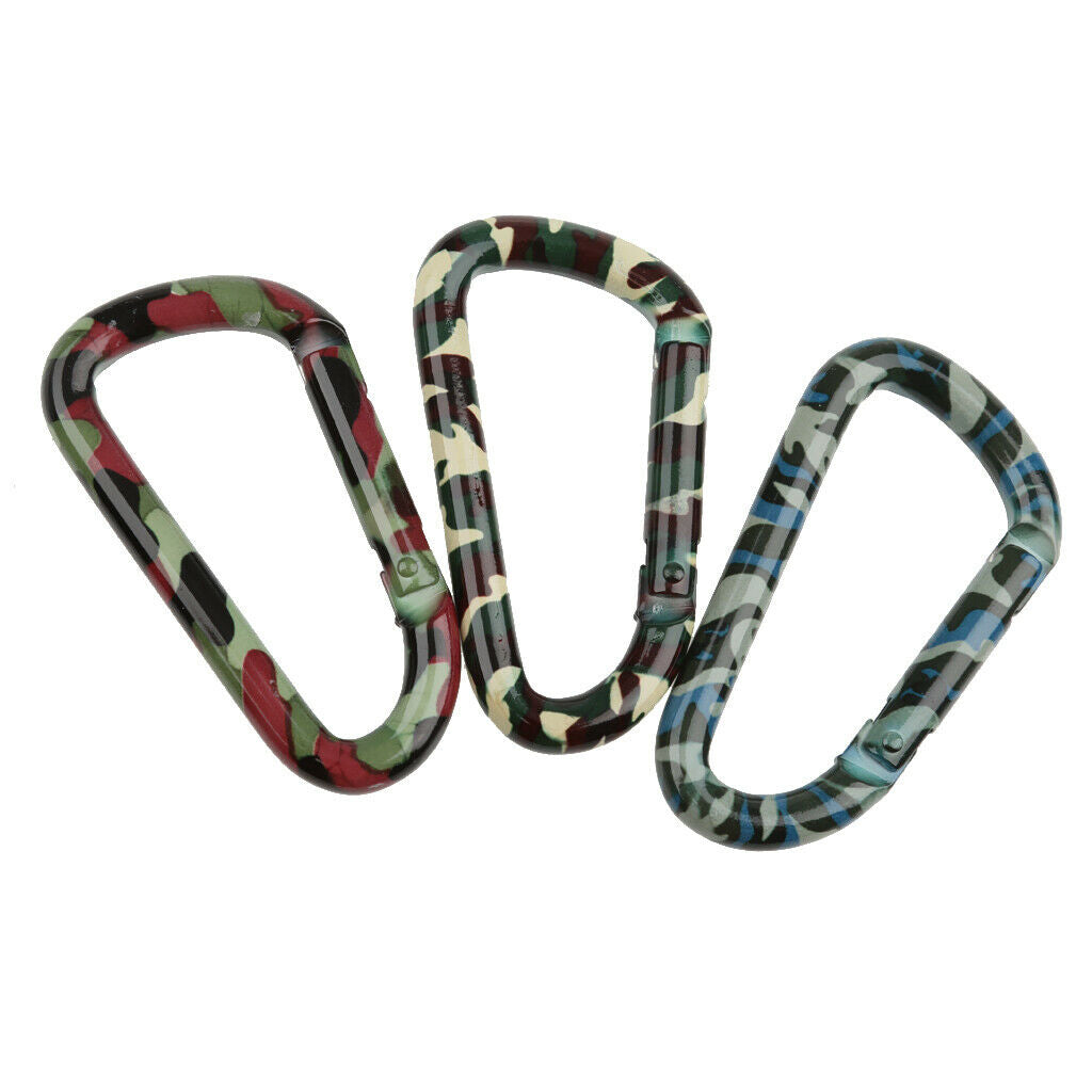 Outdoor Camping Hiking Spring Snap Clip Carabiner Keychain - Camouflage 1