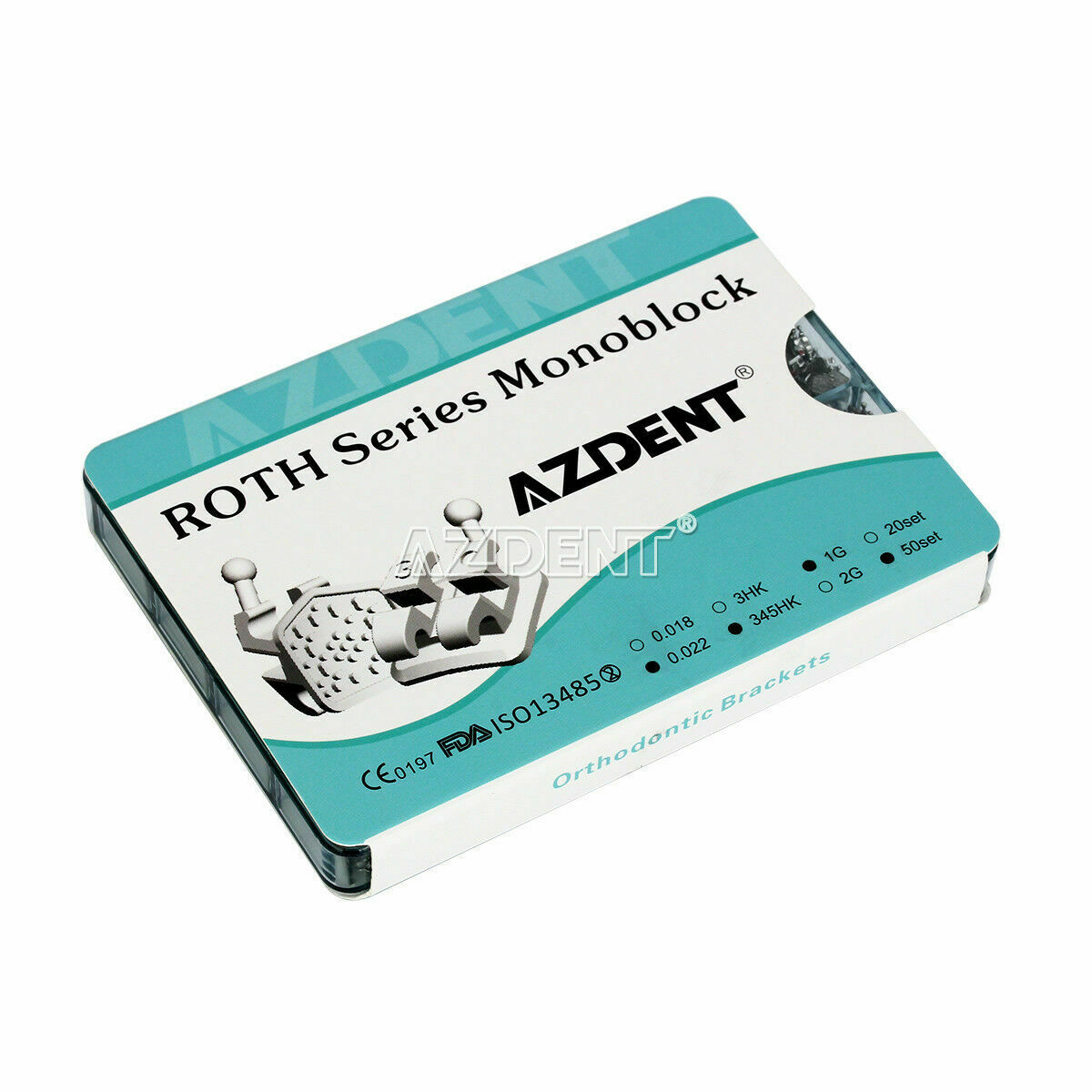 Dental Orthodontic MIM Monoblock Metal Brackets Mini Roth.022 3-4-5 Hooks AZDENT