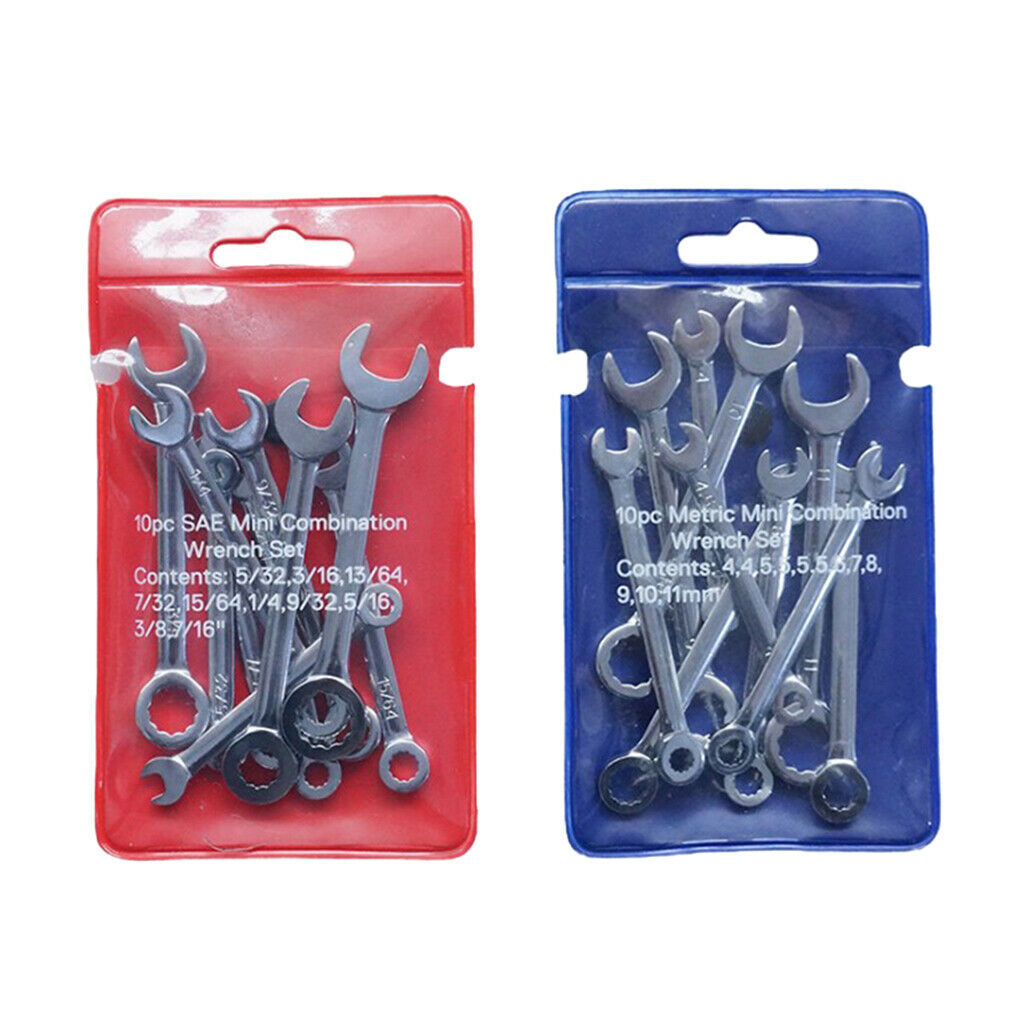 Set of 20, Combination Wrench Set Flexible Head Metric & Imperial 4-11MM