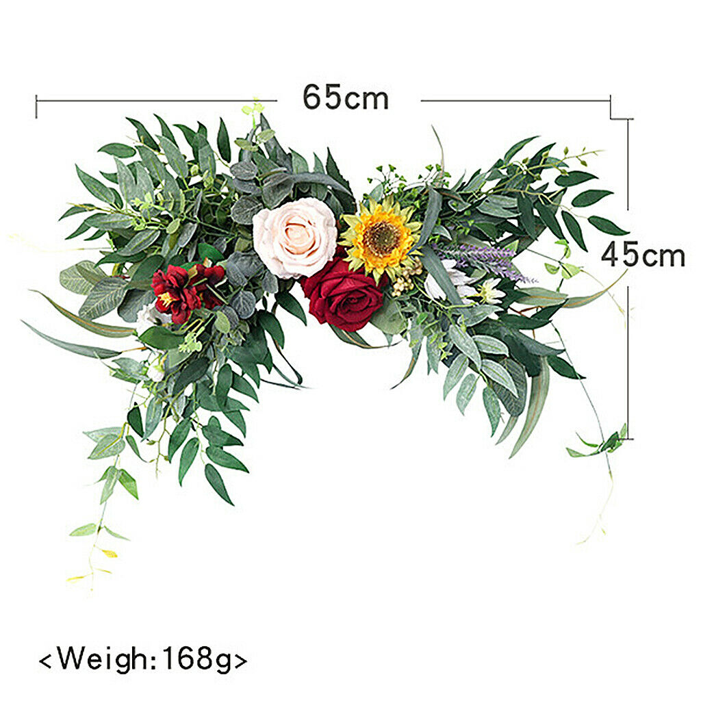 Artificial Wedding Arch Swag Flower Wreath Ornament Door Rose Decorative