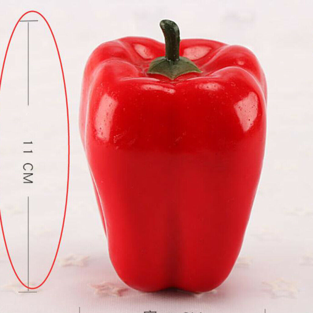 Realistic Artificial Plastic Vegetables Decorative Food Bell Pepper Red