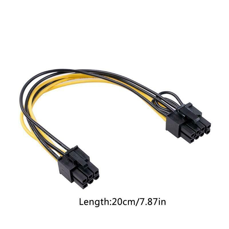 6pin to 6+2Pin Power Supply Pin Adapter Cable GPU 6 Pin Female  to 8Pin Female