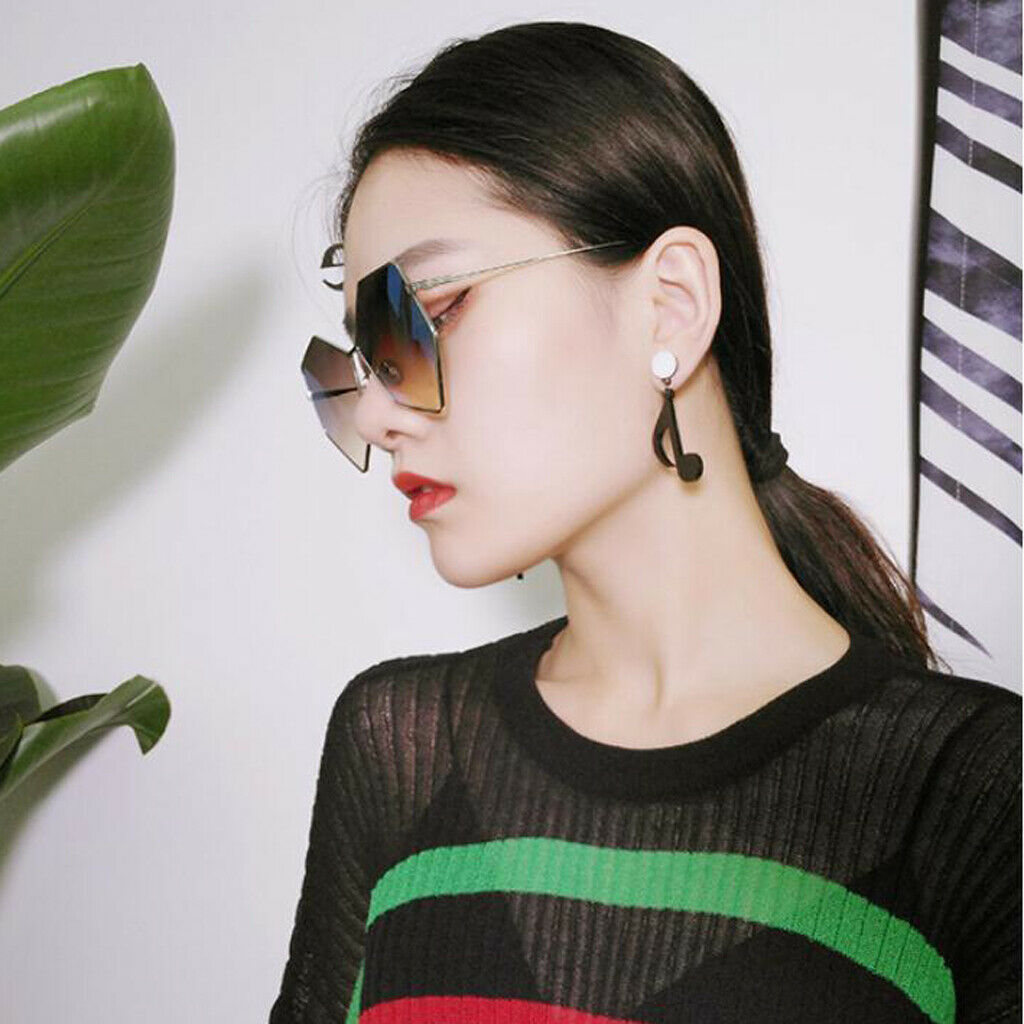 Black Musical Note Asymmetric Acrylic Drop Earrings Women Girls  Fashion Jewelry