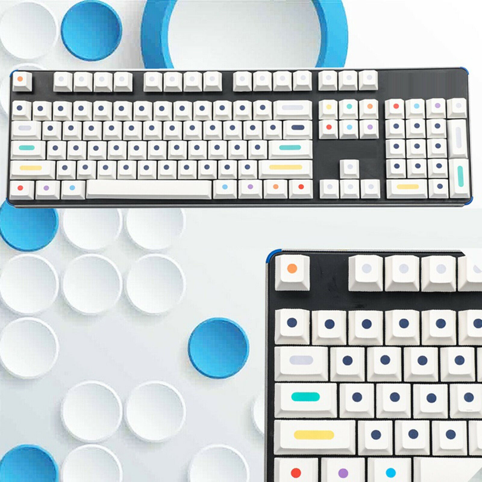 108 Key OEM Thick PBT Coloured Keycaps Set For MX Mechanical Keyboard