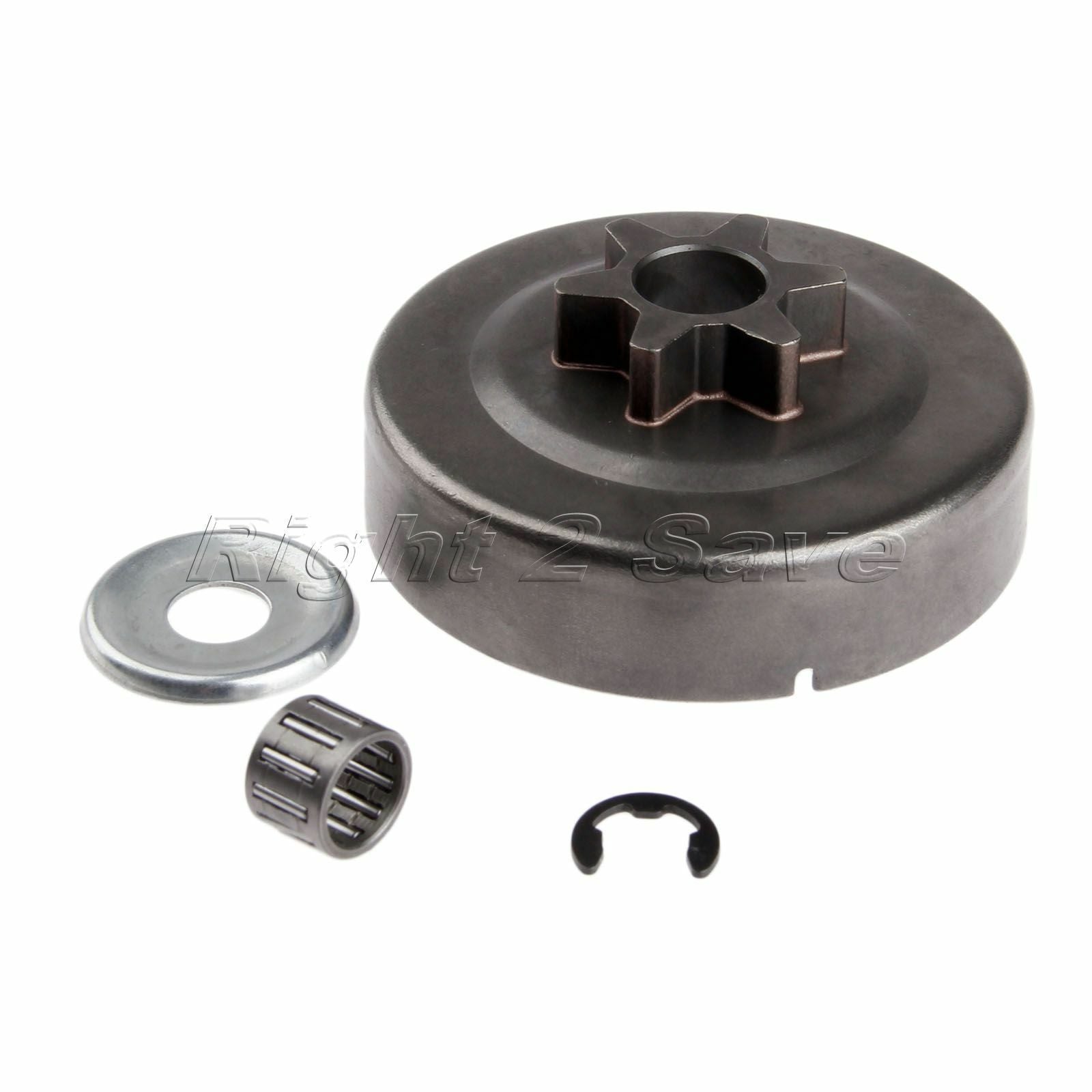 3/8" 6T Clutch Drum Washer Sprocket E-Clip Kit For Chainsaw STIHL MS170 180 025