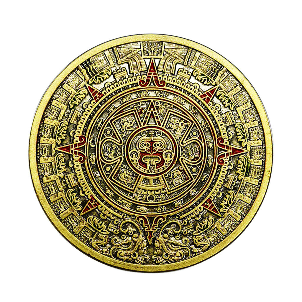 Mayan Bronze Coin Mayan Pyramid Commemorative Medallion Hobby Collection