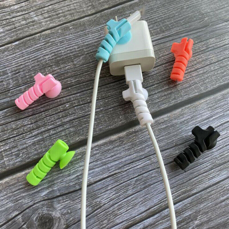 4Pcs Cable Protector Winder Sucker Spiral Cable Protective Cover Cable Or.l8
