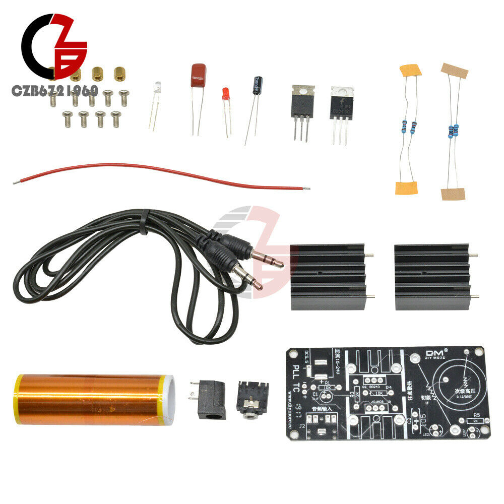 DIY 15W Mini Tesla Coil Plasma Speaker Set Electronic Field Music Project Parts