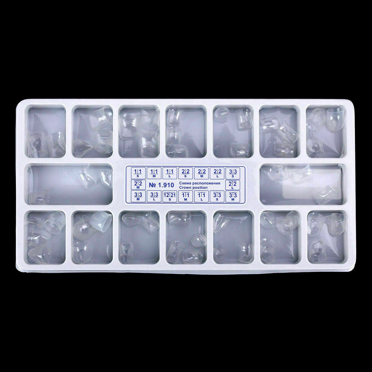 10 Boxes Anterior Transparent Crowns For Incisors/Canines № 1.910 AZDENT Dental