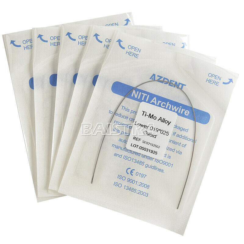 200X AZDENT Dental Orthodontic Beta TMA  Arch Wire Ti-Mo Alloy 19X25 Lower