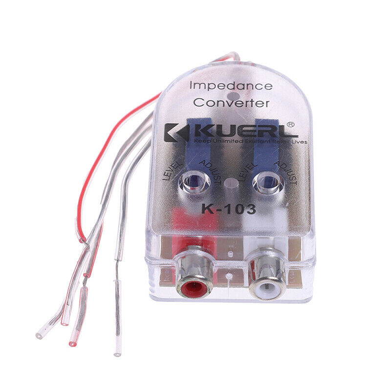 Car Speaker to RCA Adaptor High to Low Sockets Auto Line Out Audio Comver.l8