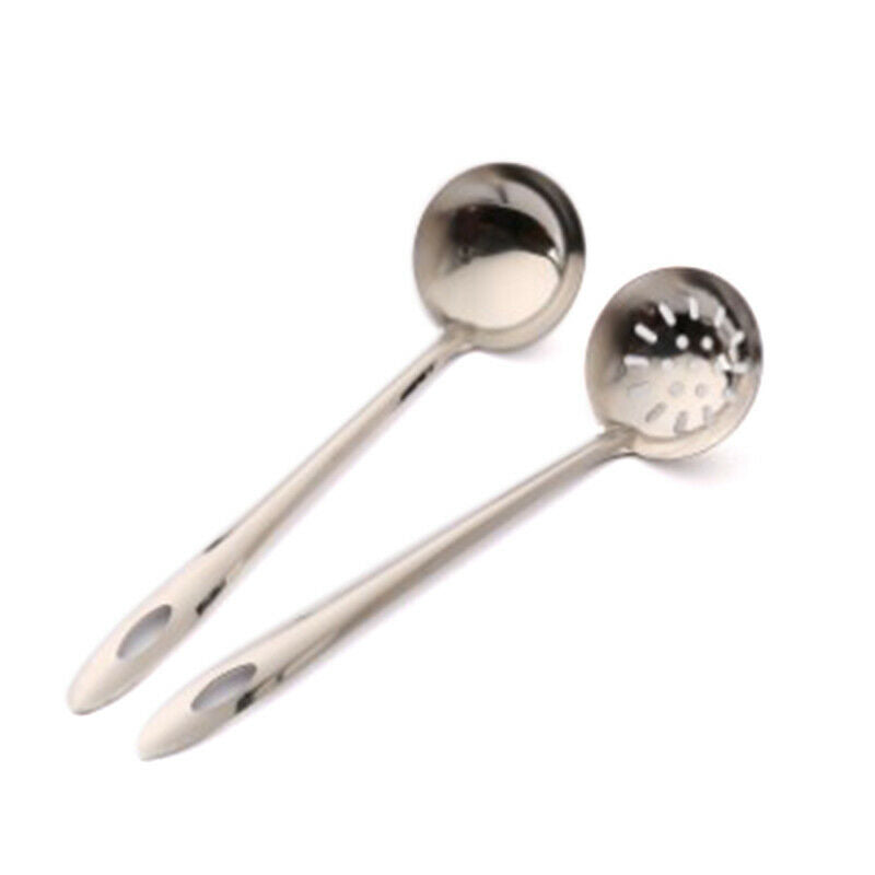 2pcs 7cm Stainless steel Spoon + Colander Hot Pot Long Handle Spoo.l8