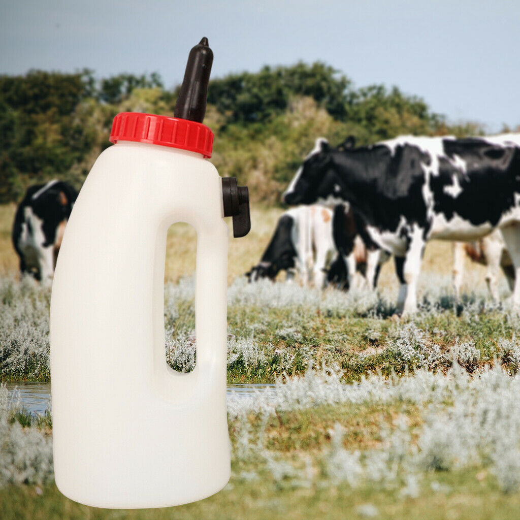 Livestock Calf Milk Feeding Bottle Adjustable Flow with Handle Feeding Tools