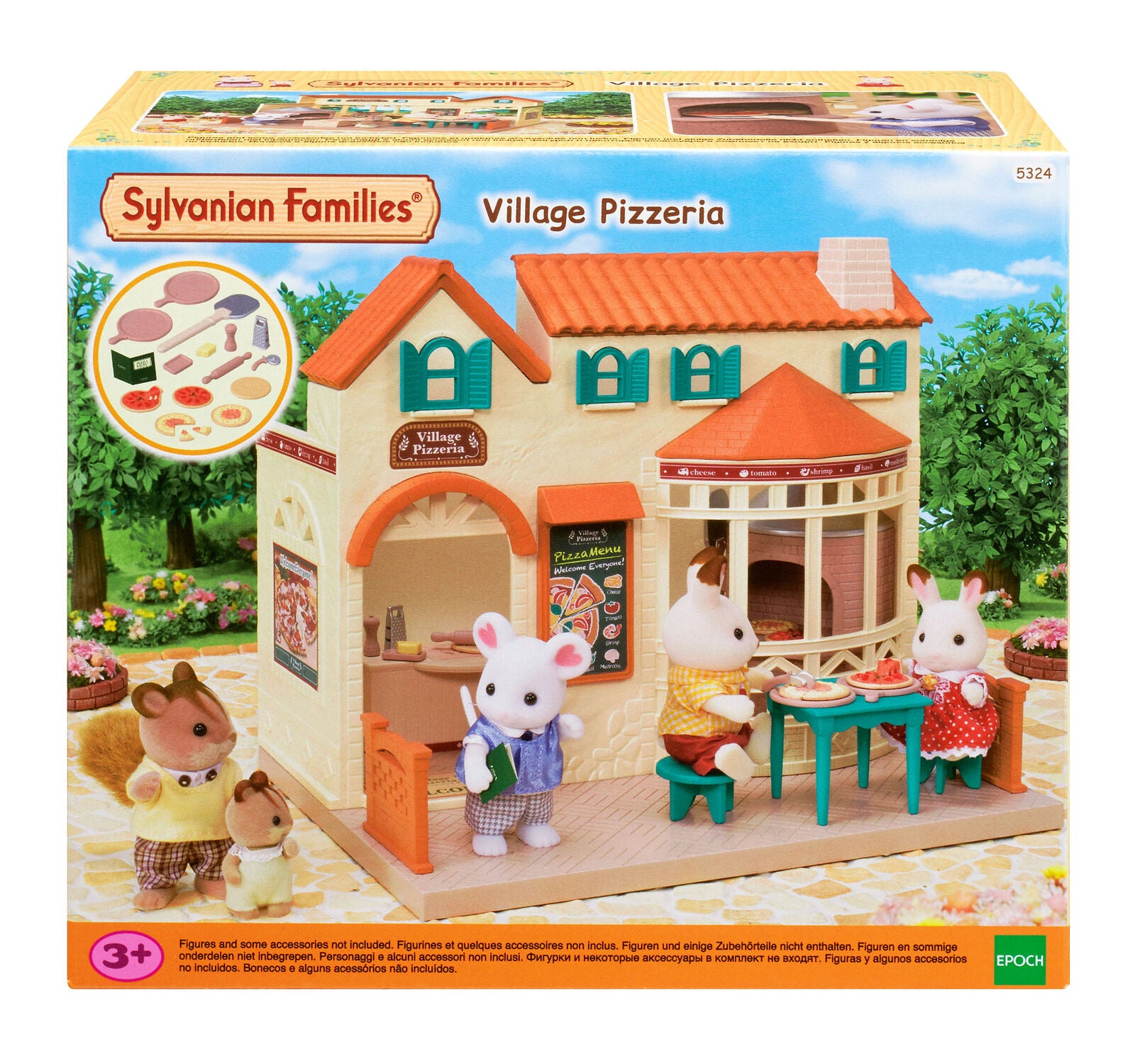 Sylvanian Families Village Pizzeria 5324 Set Childrens inc 31 Pieces Ages 3+