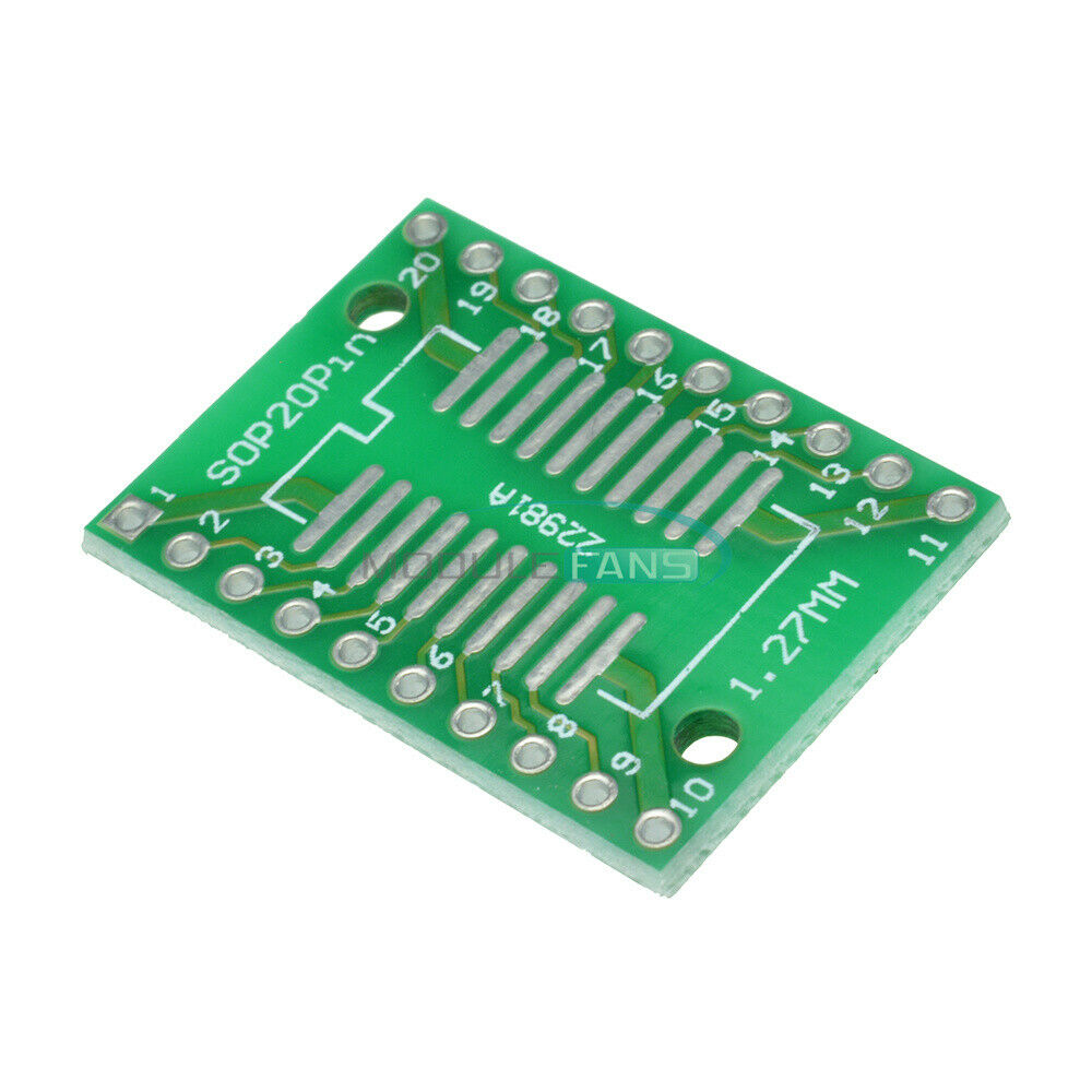 10PCS SSOP20 SOP20 TSSOP20 DIP20 PCB SMD DIP/Adapter Plate Pitch 0.65/1.27mm