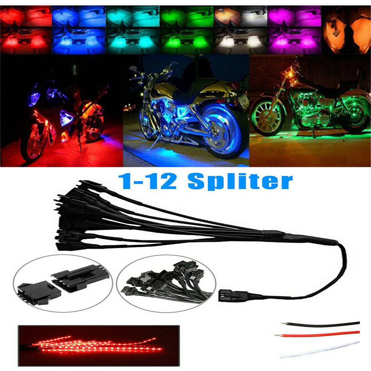 12x Remote Control Car Motorcycle RGB LED Decorative Lights Universal Waterproof