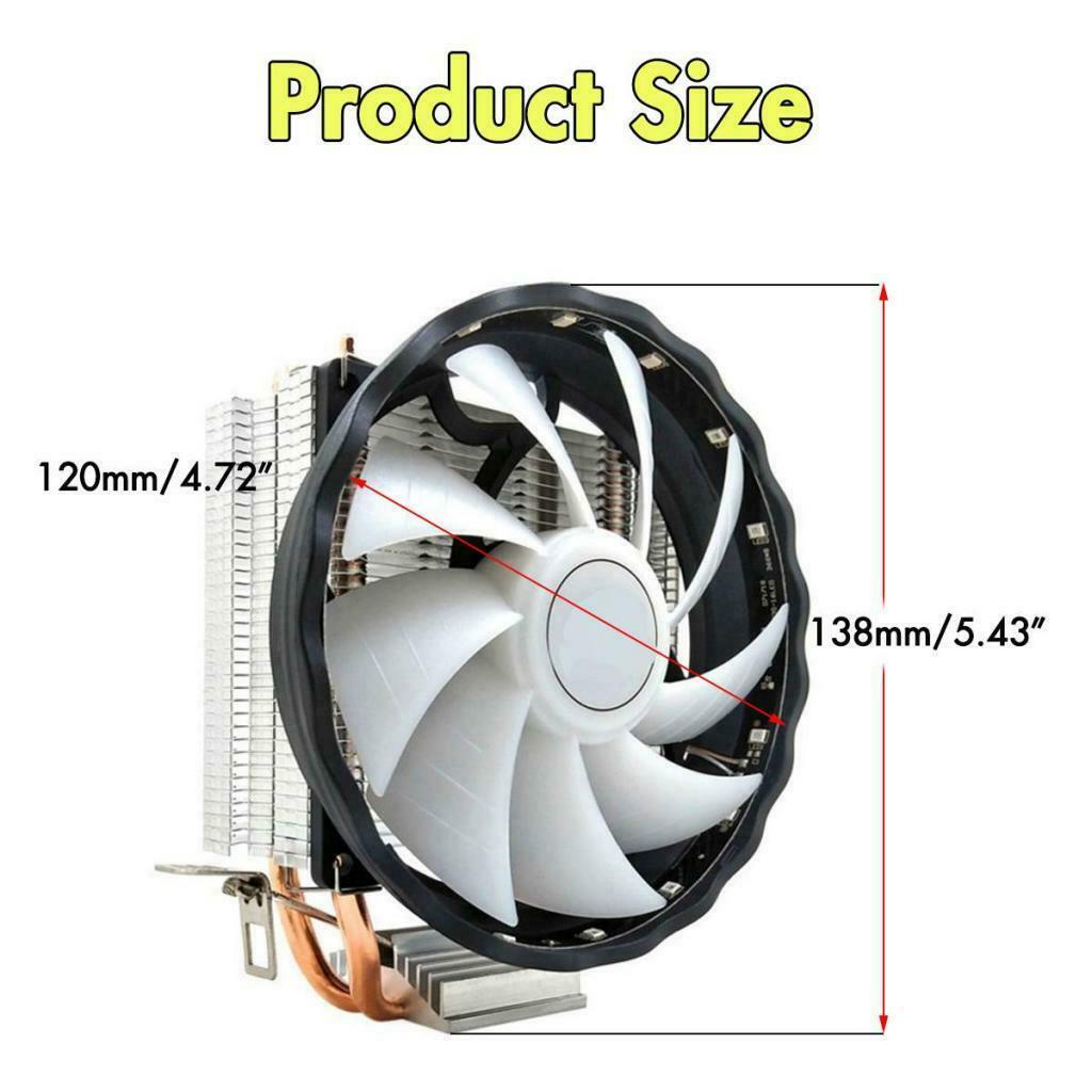 120mm RGB CPU Cooler Heatsink for Intel Socket LGA 1156 1155 for AMD