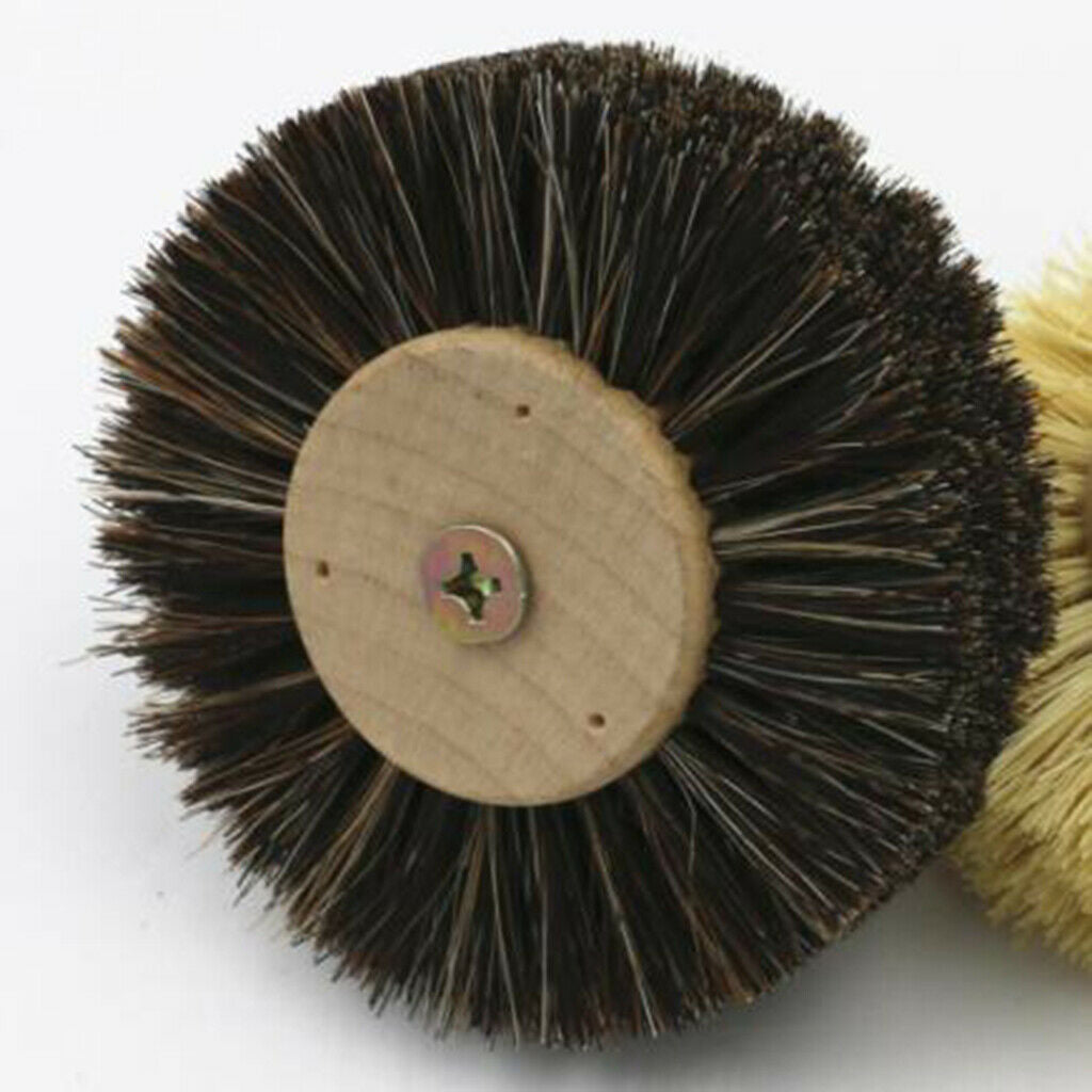 2x Horse Hair And Sisal Brush Wheels Brushes Polishing Brushes Power Tools