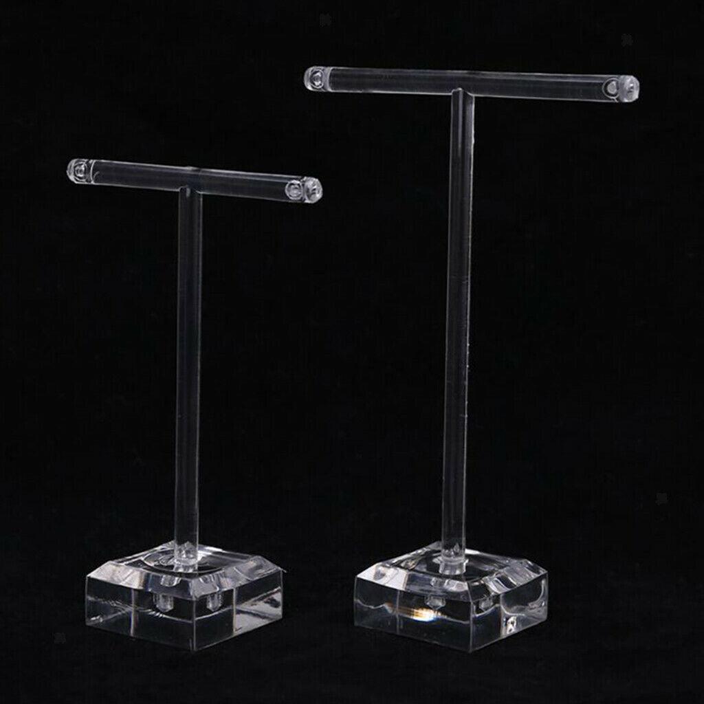 12Pcs Earrings Shelf Display Rack Acrylic Showcase Jewelry T Shape Stand Holder
