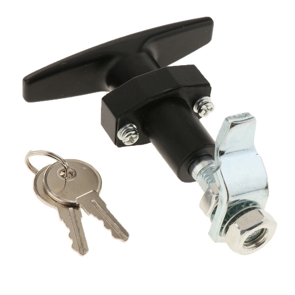 Black Safe Garage Door T Handle Lock With 2 Keys For Toolbox Cabinet Truck