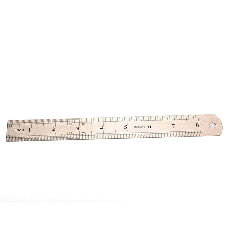 1Pc 20cm Metal Ruler Metric Rule Precision Double Sided Measuring Tool BD.l8