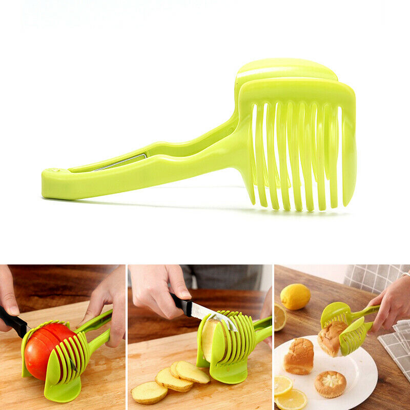 Kitchen  Lemon Clip Tomato Potato Slicer Holder Fruits Vegetables Cutter .l8