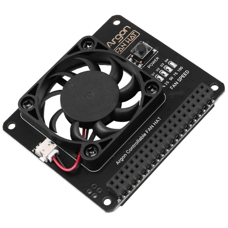 Argon Fan HAT for Raspberry Pi 4/ 3 Cooling Fan with Software Adjustable SpeF4T2