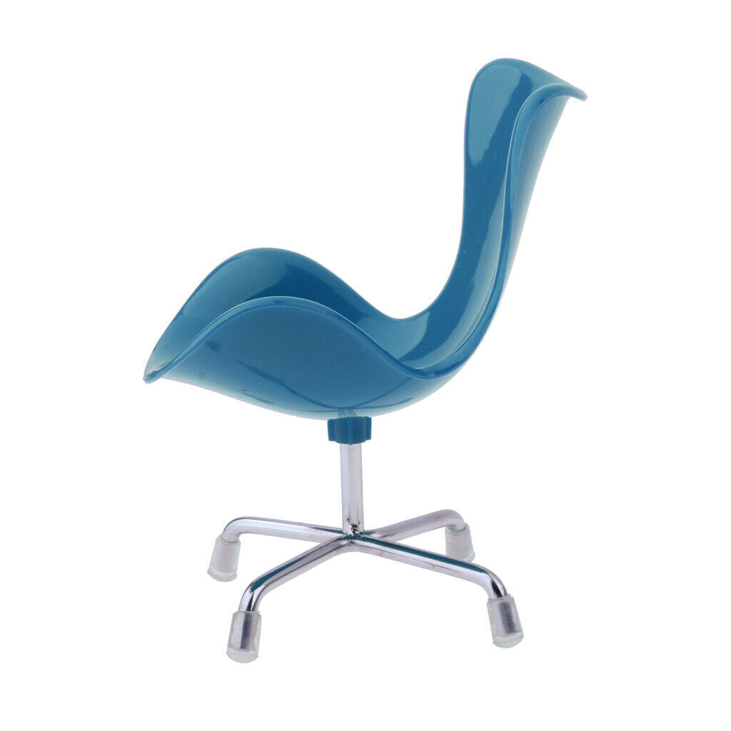 1/6 Blue Office Swan Chair for Hot Toys for   for Blythe for Ball Jointed