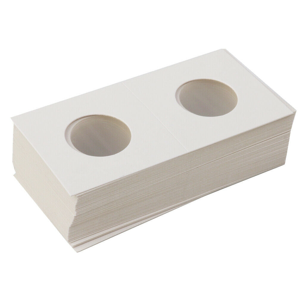 100X Cardboard Coin Holders Flips Mylar Collection Supply 29/27.5mm White