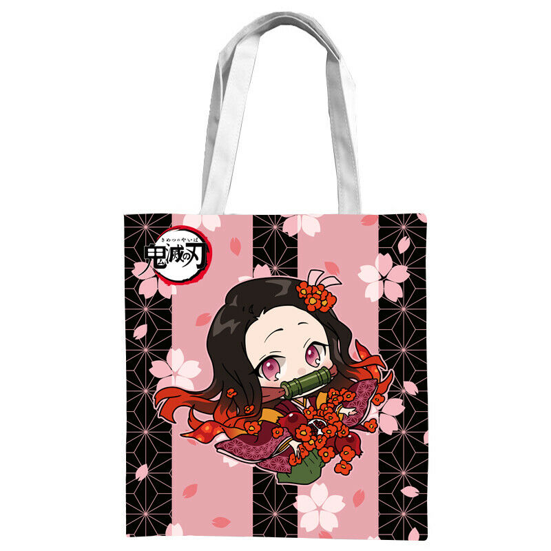 Demon Slayer Kimetsu no Yaiba Kamado Nezuko Canvas Bag Shoulder bags Handbag B