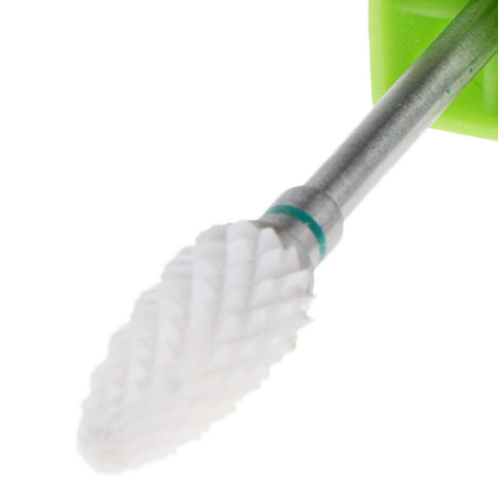 3/32 Ceramic Polishing Head Nail Drill Bit for Electric Nail Machine Green-C