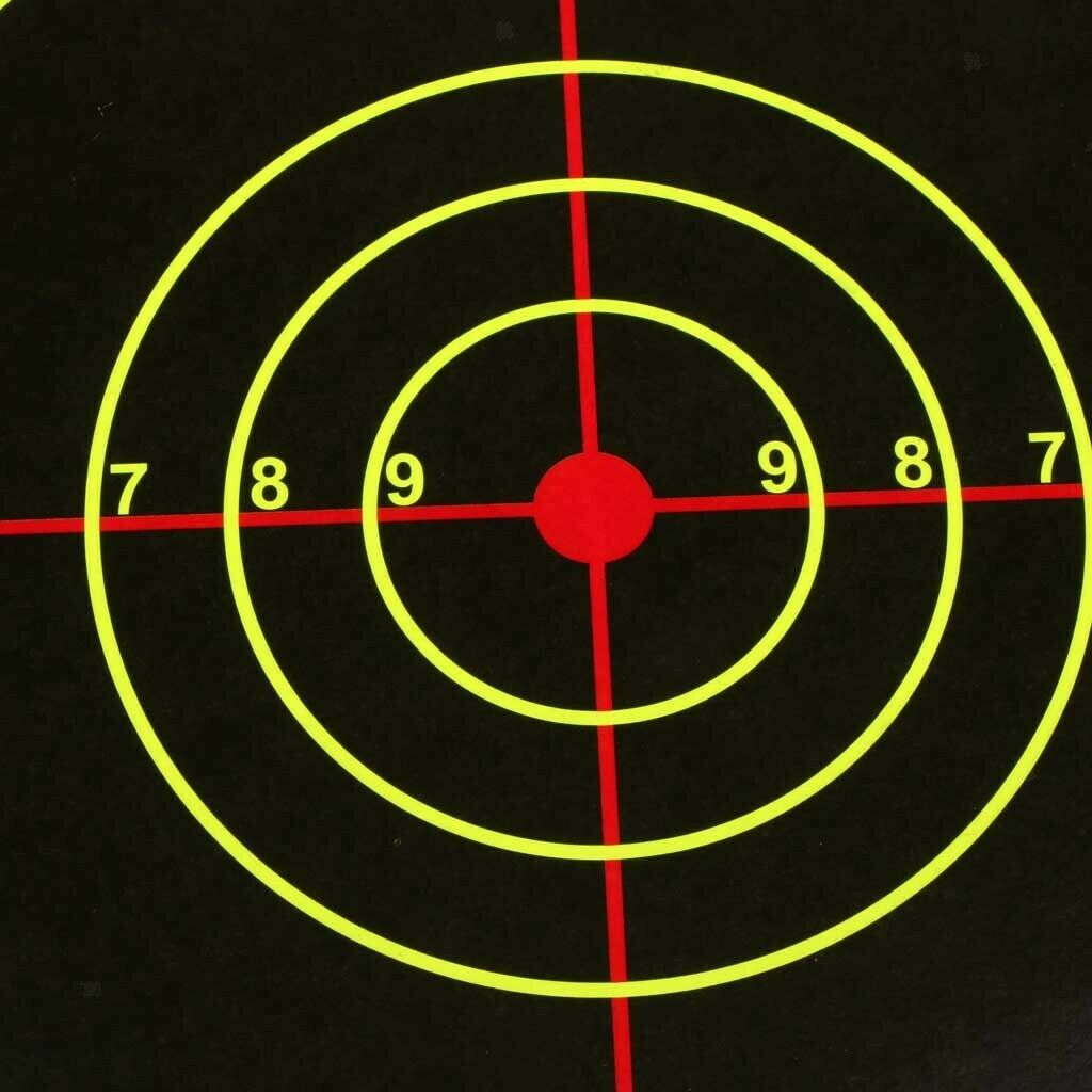 10 Sheet Shooting Targets - 8 Inch Self Adhesive Paper Reactive Targets Stickers