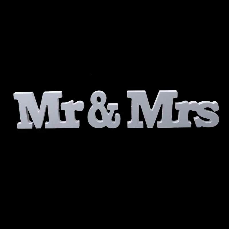 1Set White Mr & Mrs Letters Sign Wedding Party Banquet Table Seat Decoration