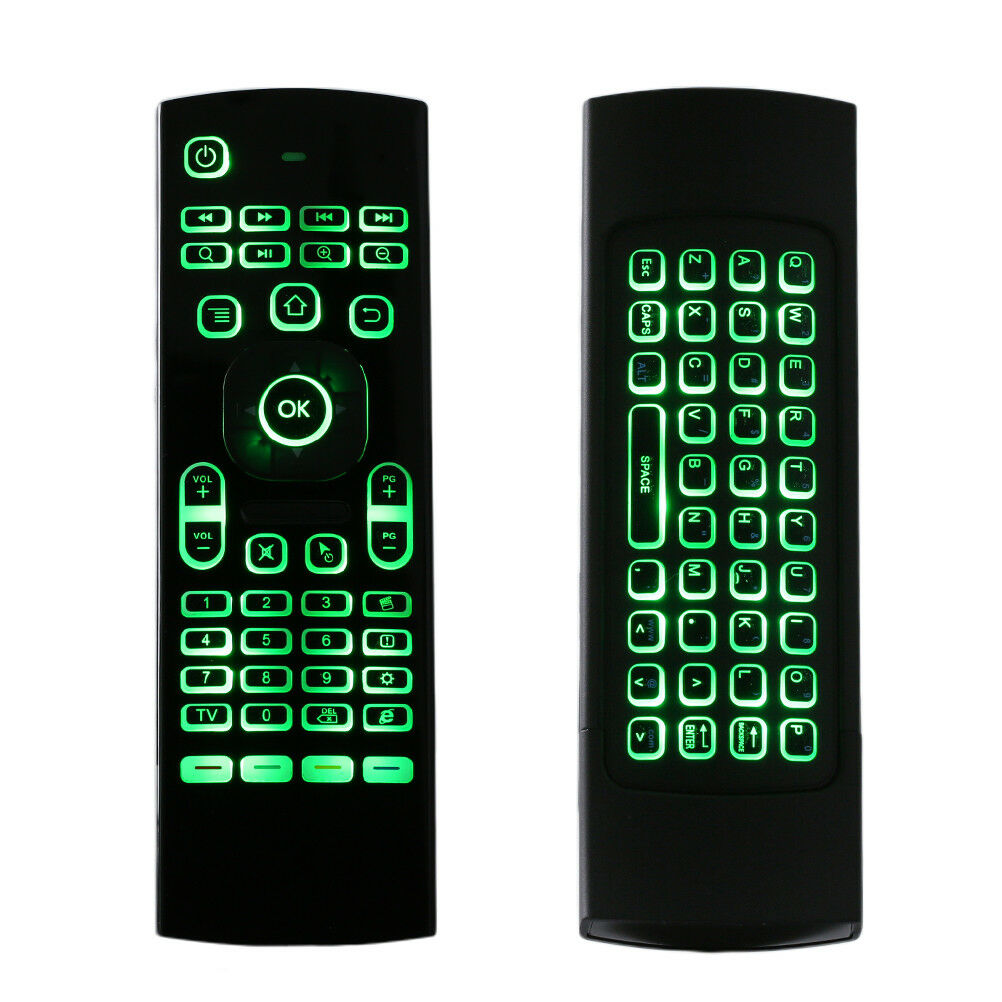Backlit MX3 2.4G Air Mouse Wireless Qwerty Keyboard IR Remote T3 Smart Contr SJ