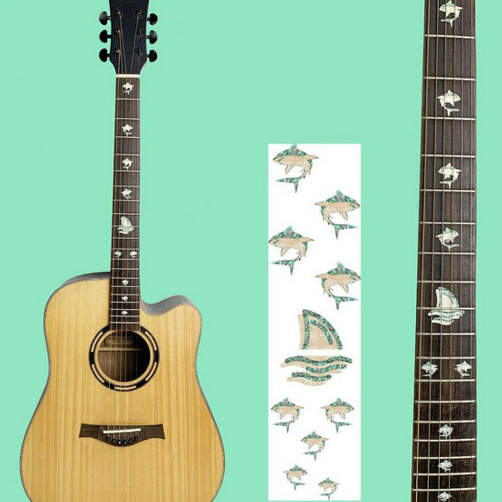 1 Pack Shark Shape Guitar Bumper Decals 3x4cm Instruments Stickers Decors