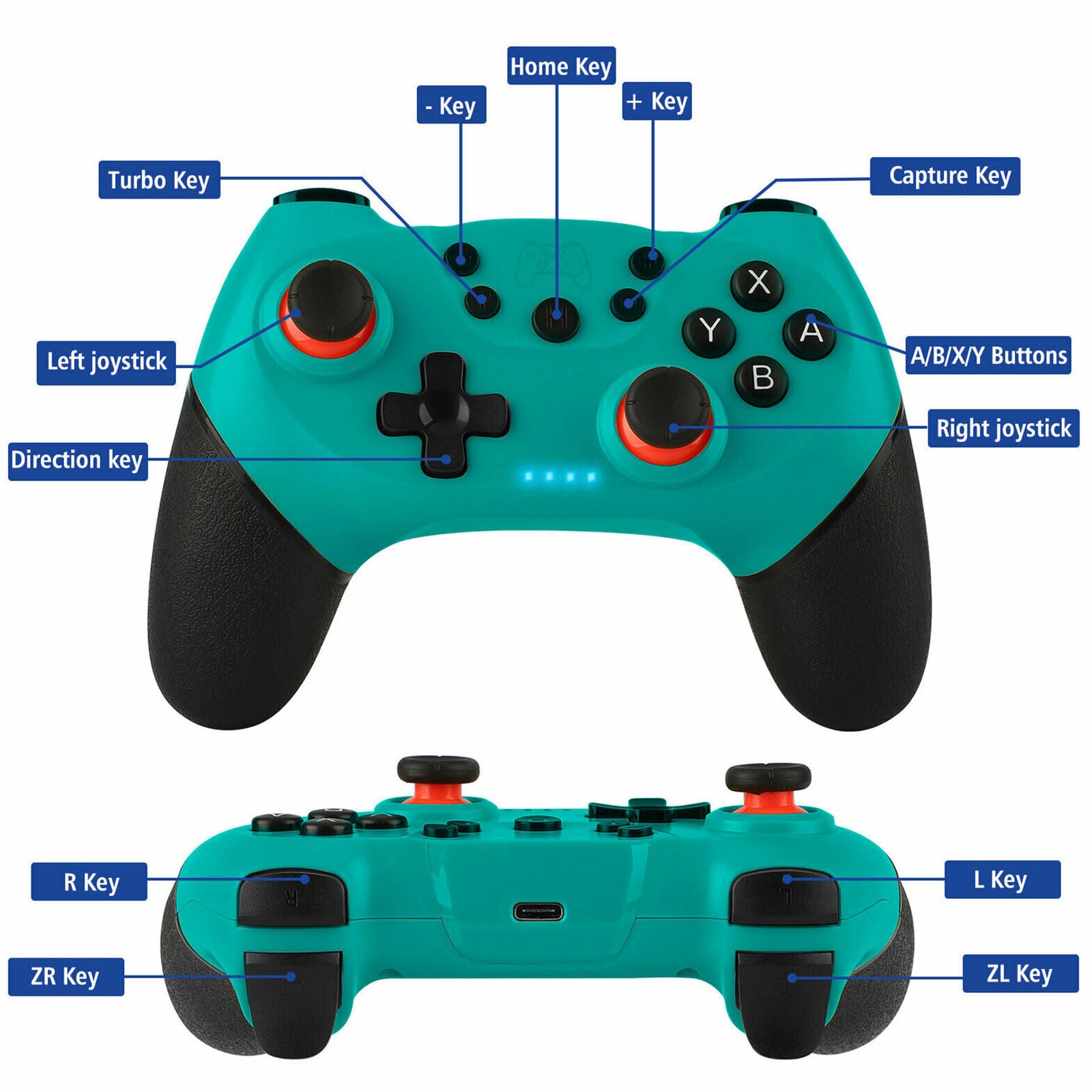 For Nintendo Switch/Lite Wireless Bluetooth Pro Controller Turbo Joystick Joypad