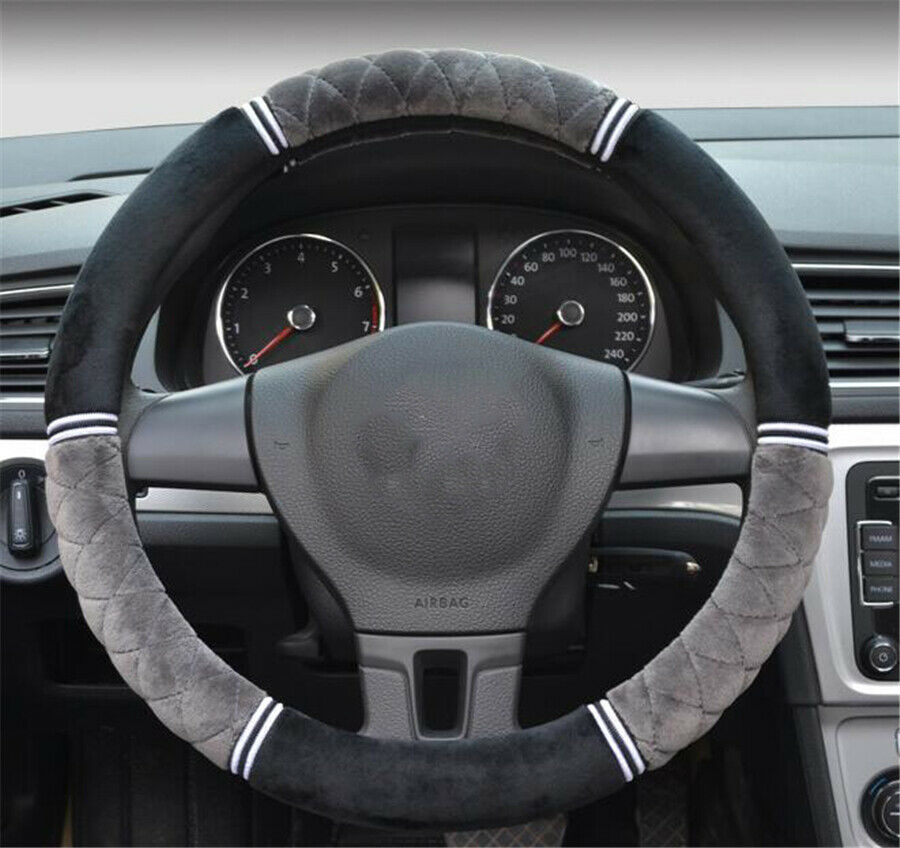 Soft Short Plush Steering Wheel Cover 38cm Universal Car Truck Pickup Antiskid