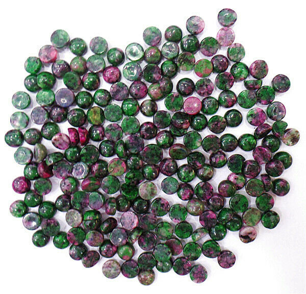100Pcs 6mm Wholesale Rose&Green Ruby in Fuchsite Round Cab Cabochon DIY HH7096