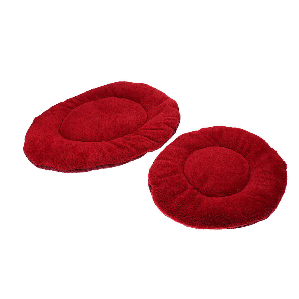 Machine Washable Dog Cushion Bed Air Conditioning Mat for Crates Red Wine S