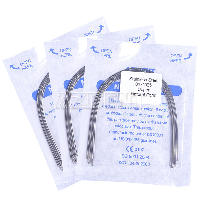 100X Dental Ortho Stainless Steel Arch Wires Rectangular 17X25 Upper Nature Form