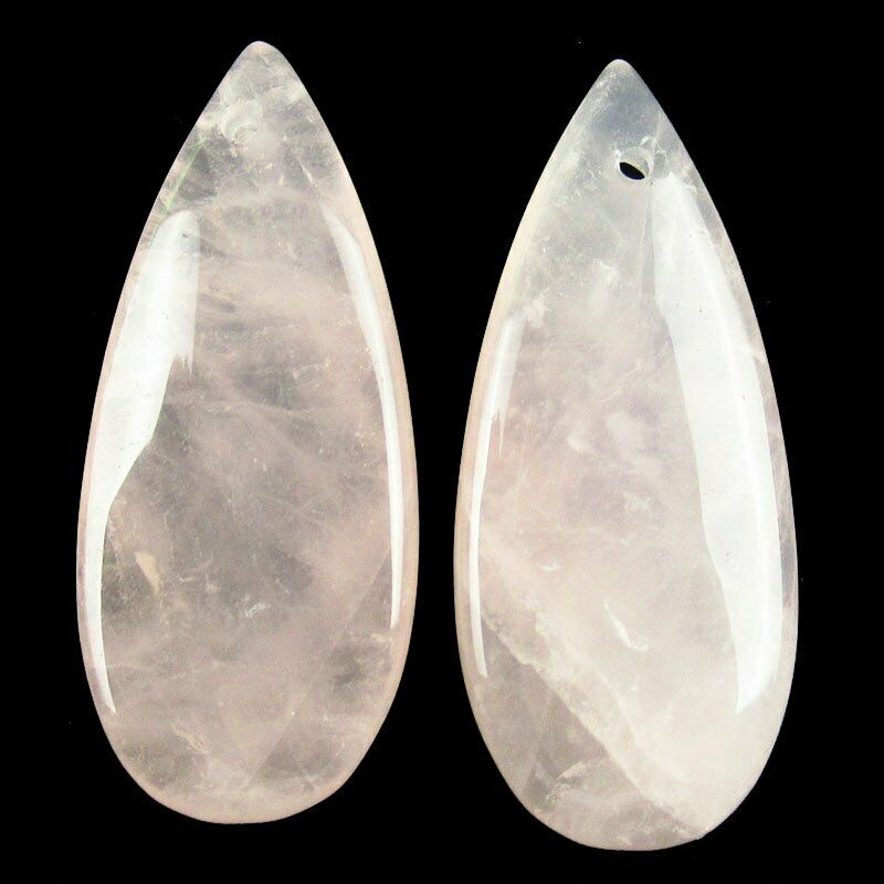 3Pcs/Set Natural Rose Quartz Teardrop Pendant 20g 50x20x6/35x15x6mm A-387DP
